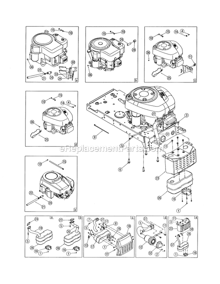 Engine Accessories Diagram and Parts List for  Yard Man Lawn Tractor